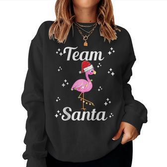Team Santa Flamingo Matching Christmas Pajama Sweatshirt | Mazezy