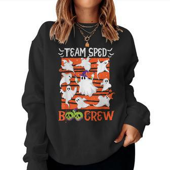 Team Sped Boo Crew Special Educator Spooky Ghost Iep Teacher Women Sweatshirt | Mazezy
