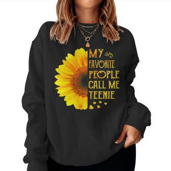Teenie Grandma Gift My Favorite People Call Menie Women Crewneck Graphic Sweatshirt - Seseable