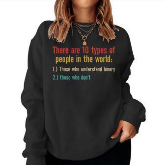 Ten Types Of People Understand Binary Math Teacher Joke Women Sweatshirt - Monsterry UK