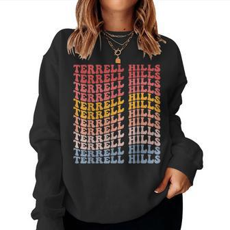 Terrell Hills City Groovy Retro Women Sweatshirt | Mazezy UK
