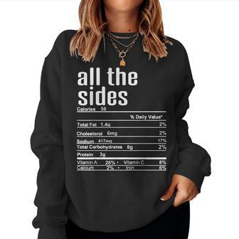Thanksgiving Christmas All The Sides Nutrition Fact Women Sweatshirt | Mazezy