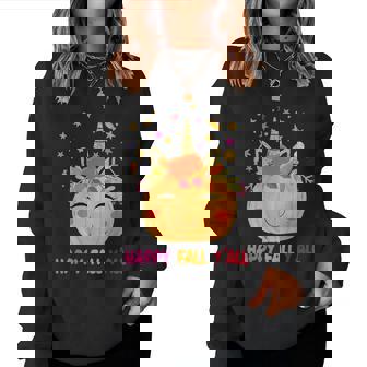 Thanksgiving Cute Pumpkin Unicorn Halloween S Girls Women Sweatshirt | Mazezy