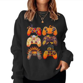 Thanksgiving Fall Gaming Controllers Turkey Boy Gamer Women Sweatshirt - Monsterry AU