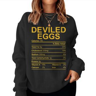 Thanksgiving Food - Deviled Eggs Nutrition Facts Women Sweatshirt | Mazezy
