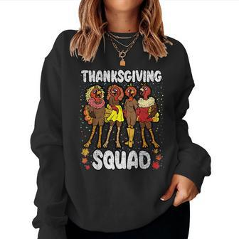 Thanksgiving Squad Turkey Fall Autumn Girls Women Sweatshirt | Mazezy