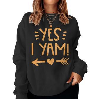 Thanksgiving Yes I Yam Couple Costume Match Fall Women Women Sweatshirt - Monsterry