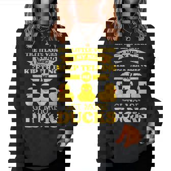 The Little Voices In My Head Keep Telling Me Get More Ducks Women Crewneck Graphic Sweatshirt - Thegiftio