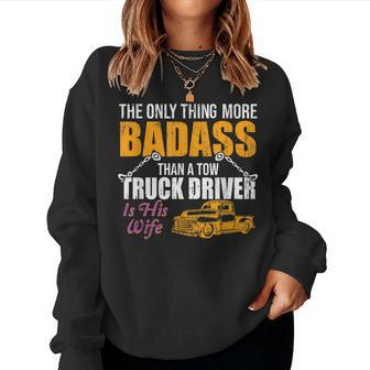 The Only Thing More Cool Than A Tow Truck Driver Is His Wife Women Crewneck Graphic Sweatshirt - Thegiftio UK