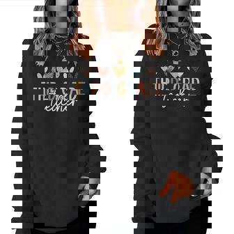 Third 3Rd Grade Teacher First Day Of School Back To School Women Crewneck Graphic Sweatshirt | Seseable CA