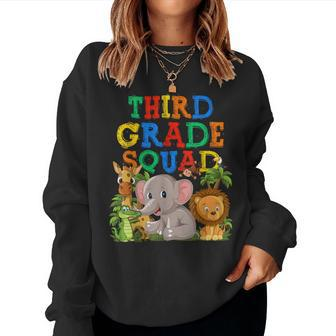 Third Grade Squad Animals Jungle Zoo Safari Women Sweatshirt | Mazezy