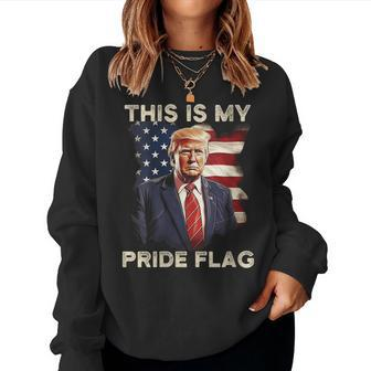 This Is My Pride Flag Usa American 4Th Of July Patriotic Women Crewneck Graphic Sweatshirt - Seseable
