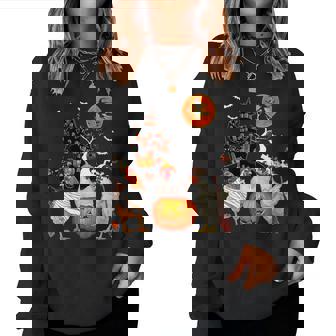 Three Chickens Halloween Mummy Scary Witch With Pumpkins Women Sweatshirt | Mazezy