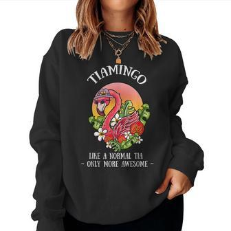 Tiamingo Tia Flamingo Lover Auntie Aunt Flamingo Women Sweatshirt | Mazezy AU