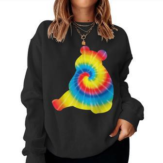 Tie Dye Giant Panda Rainbow Print Animal Hippie Peace Women Sweatshirt | Mazezy