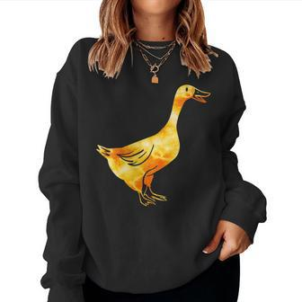 Tie-Dye Goose Golden Orange Retro & Vintage Goose Women Sweatshirt | Mazezy