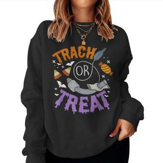 Trach Or Treat Nurse Respiratory Therapist Icu Rn Halloween Women Sweatshirt