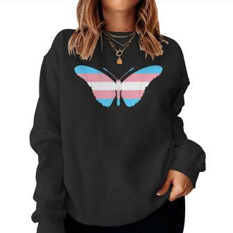 Transgender Butterfly Trans Pride Flag Ftm Mtf Insect Lovers Women Sweatshirt | Mazezy