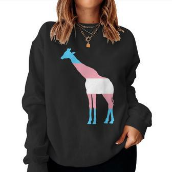 Transgender Flag Ftm Mtf Trans Pride Giraffe Lover Women Sweatshirt | Mazezy