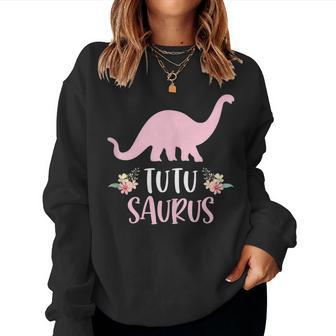 Tutu Saurus Hawaiian Grandma Thanksgiving Xmas Women Sweatshirt | Mazezy