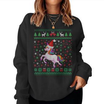 Ugly Christmas Unicorn Sweater Unicorn Xmas Girls Boys Women Sweatshirt - Seseable
