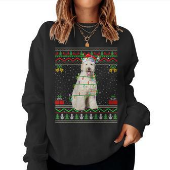 Ugly Xmas Sweater Style Santa Labradoodle Dog Christmas Women Sweatshirt - Seseable