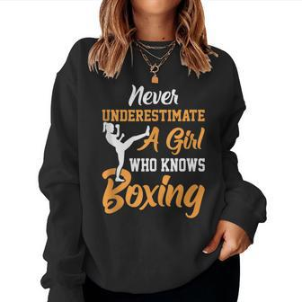 Never Underestimate A Girl Boxer Boxing Women Sweatshirt - Monsterry UK