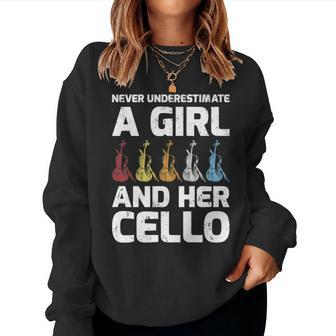 Never Underestimate A Girl And Her Cello Women Sweatshirt - Monsterry AU