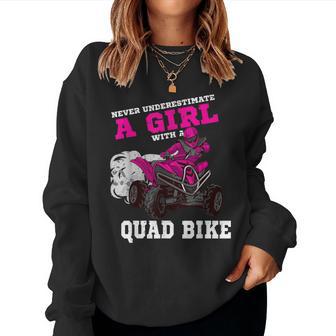 Never Underestimate A Girl With A Quad Bike Atv Women Sweatshirt - Thegiftio