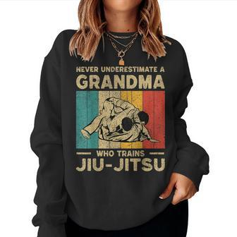 Never Underestimate A Grandma Bjj Brazilian Jiu Jitsu For Grandma Women Sweatshirt | Mazezy