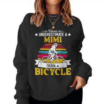 Never Underestimate A Mimi With A Bicycle Vintage Women Sweatshirt | Mazezy AU