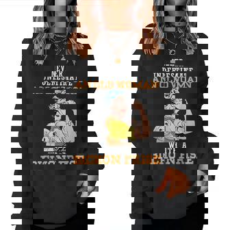 Never Underestimate An Old Woman With A Bichon Frise Women Sweatshirt | Mazezy
