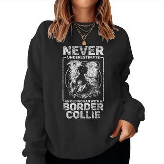 Never Underestimate A Woman With A Border Collie Women Sweatshirt - Monsterry DE