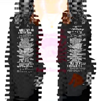 Never Underestimate A Woman Happy Brain Tumor Cancer Graphic Women Sweatshirt | Mazezy