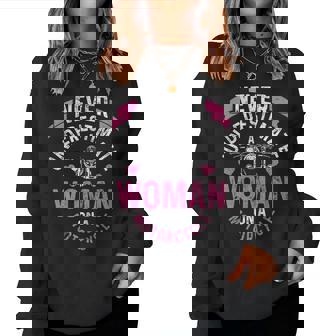 Never Underestimate A Woman Motorcycle Biker Girl Women Sweatshirt | Mazezy