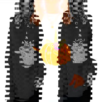 Unicorn Pumpkin Halloween Dab Fall & Autumn Halloween Women Sweatshirt | Mazezy