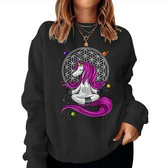 Unicorn Zen Yoga Buddha Meditation Magical Girls Women Sweatshirt | Mazezy