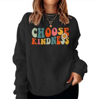 Unity Day 2023 Choose Kindness Groovy Anti-Bullying Women Sweatshirt