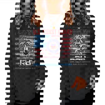 Us Coast Guard Proud Granddaughter With American Flag Women Sweatshirt | Mazezy