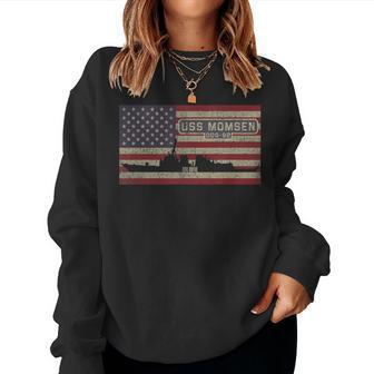 Uss Momsen Ddg-92 Destroyer Ship Usa Flag Women Sweatshirt | Mazezy