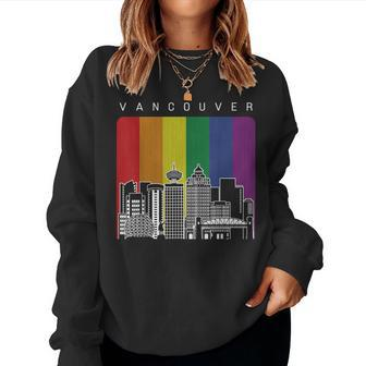 Vancouver Canada Gay Pride Rainbow Flag Women Sweatshirt | Mazezy