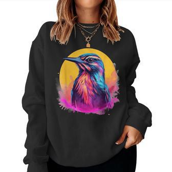 Vaporwave Aesthetic Eastern Meadowlark Women Sweatshirt | Mazezy