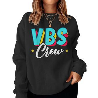 Vbs Crew Vacation Bible School Paint Splatter Christian Women Crewneck Graphic Sweatshirt - Seseable