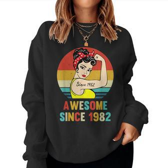 Vintage 1982 Birthday For Women 38Th Birthday Women Sweatshirt | Mazezy