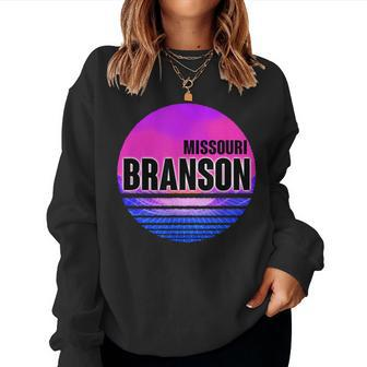 Vintage Branson Vaporwave Missouri Women Sweatshirt | Mazezy DE