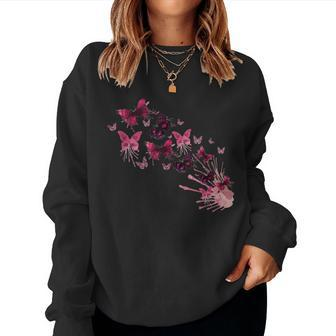 Vintage Butterflies Painted Collection For Butterfly Lovers Women Sweatshirt | Mazezy AU