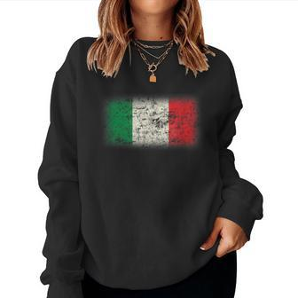 Vintage Italy Flag Cool Italia Italian Flags Men Women Women Sweatshirt | Mazezy