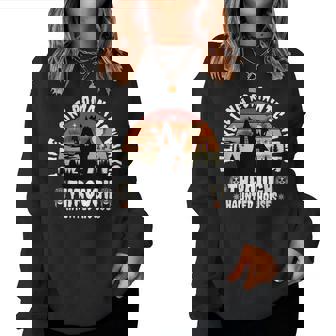 Vintage I Like Long Romantic Walks Through Haunted Houses Women Sweatshirt | Mazezy