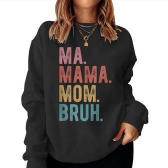 Vintage Ma Mama Mom Bruh Mother Mommy Retro Women Crewneck Graphic Sweatshirt - Thegiftio UK