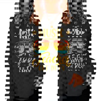 Vintage Music Teacher Off Duty Last Day Of School Summer Women Sweatshirt | Mazezy